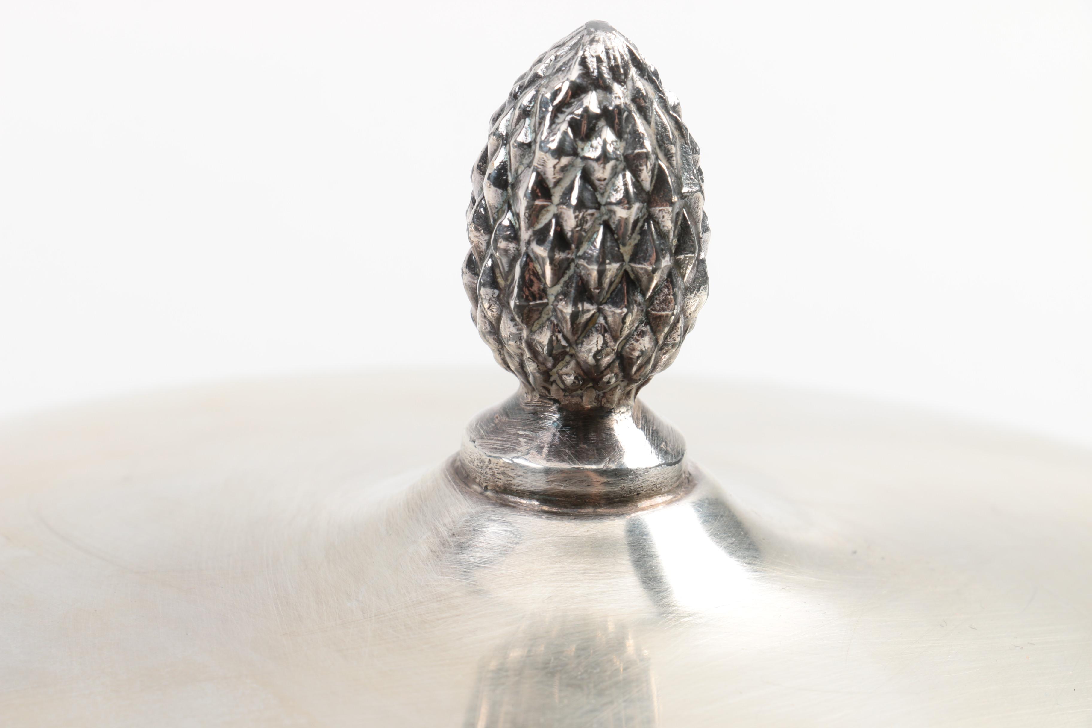 Silver Plate Casserole Servers with Pyrex Bowls