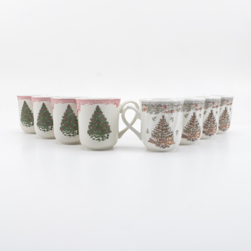 Johnson Bros. and Queen's Ceramic Christmas Mugs
