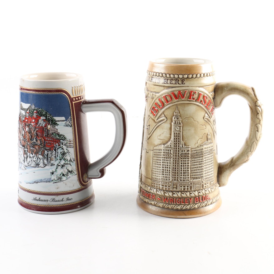 Commemorative Budweiser Ceramic Steins