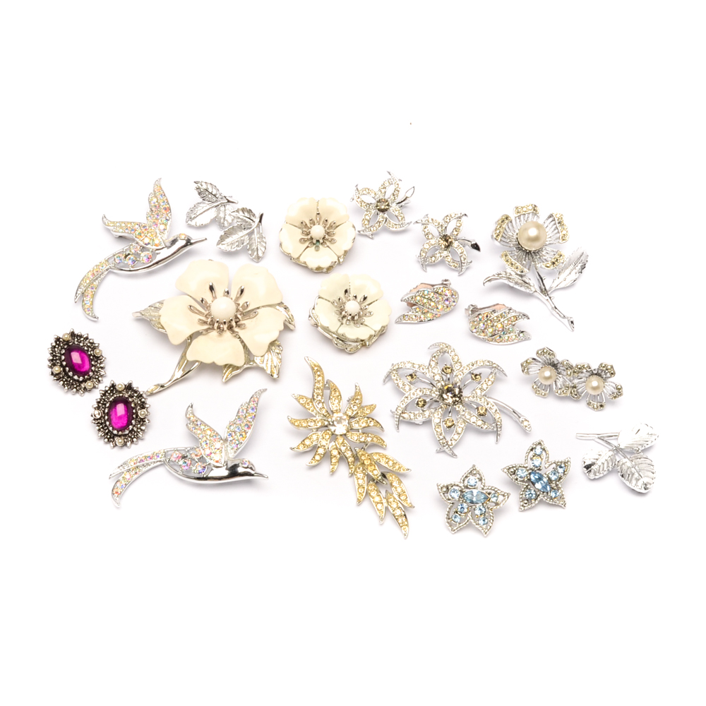 Vintage Silver Tone Costume Jewelry