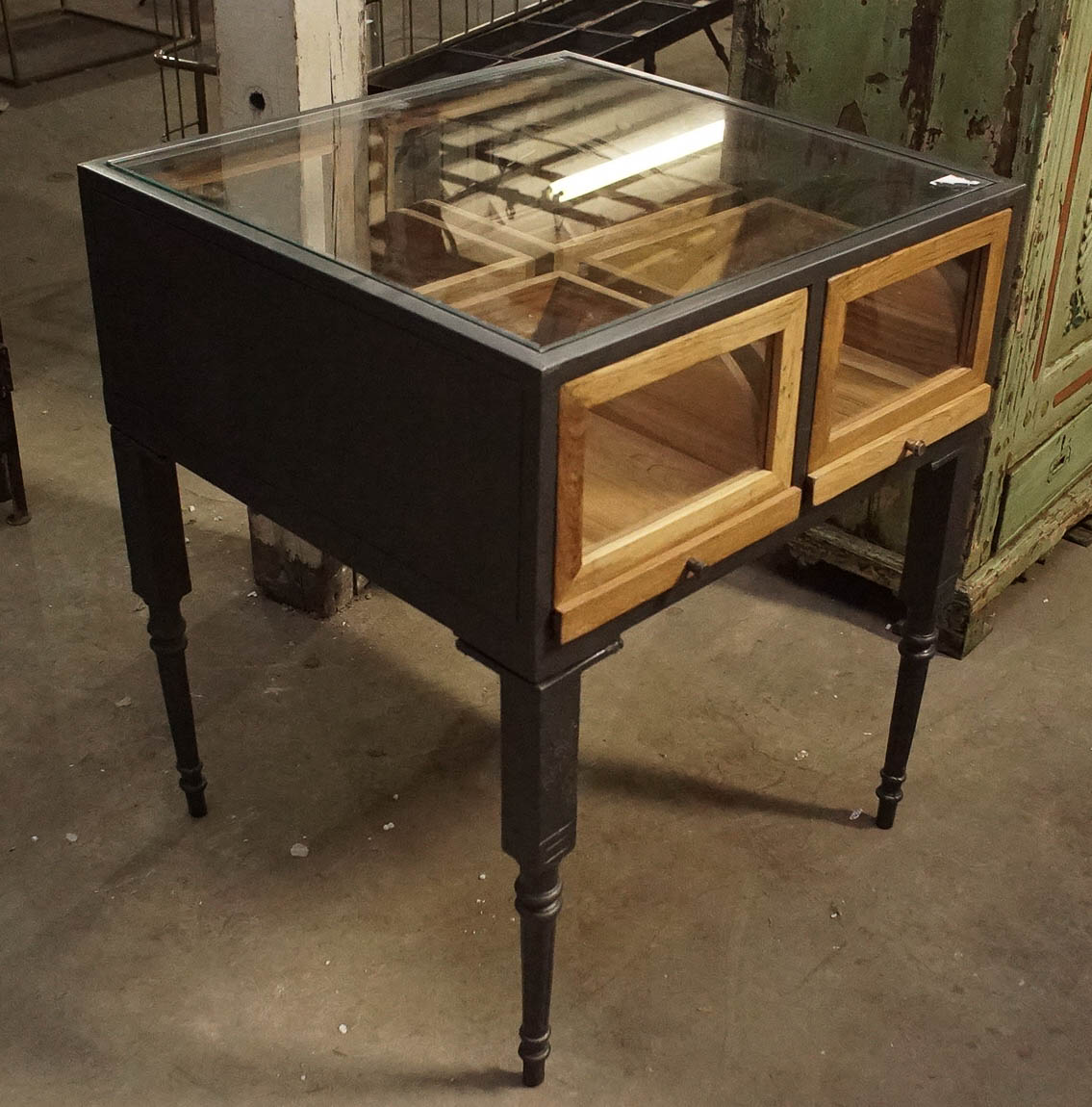 Storage Table with Glass Top