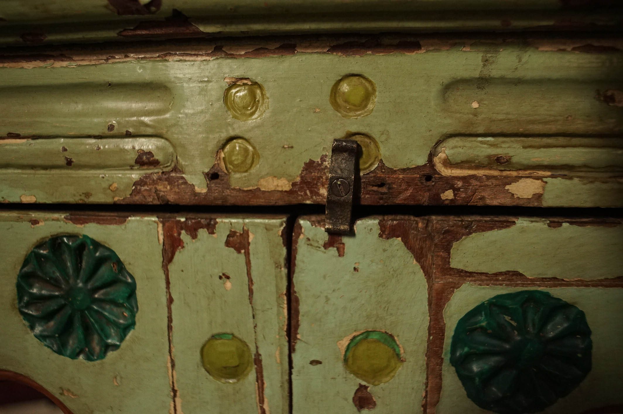 Antique British Colonial Painted Wardrobe