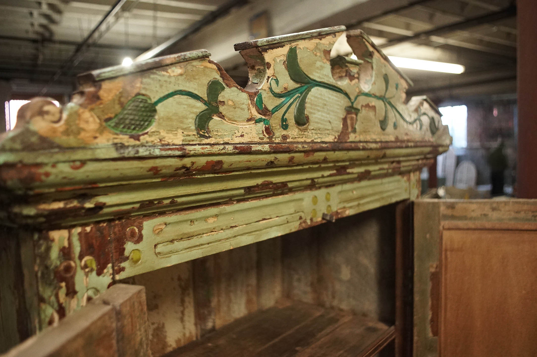 Antique British Colonial Painted Wardrobe