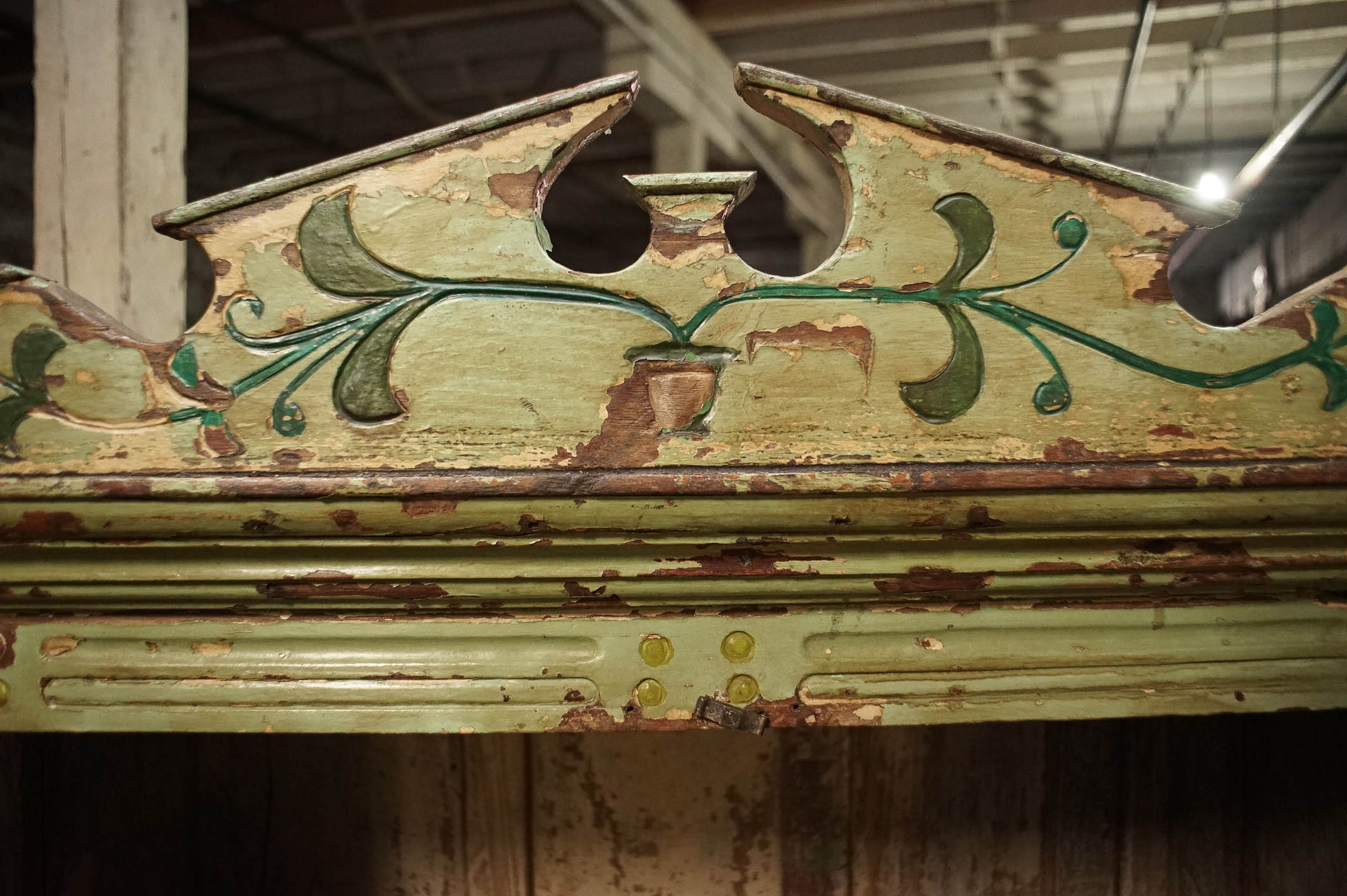 Antique British Colonial Painted Wardrobe