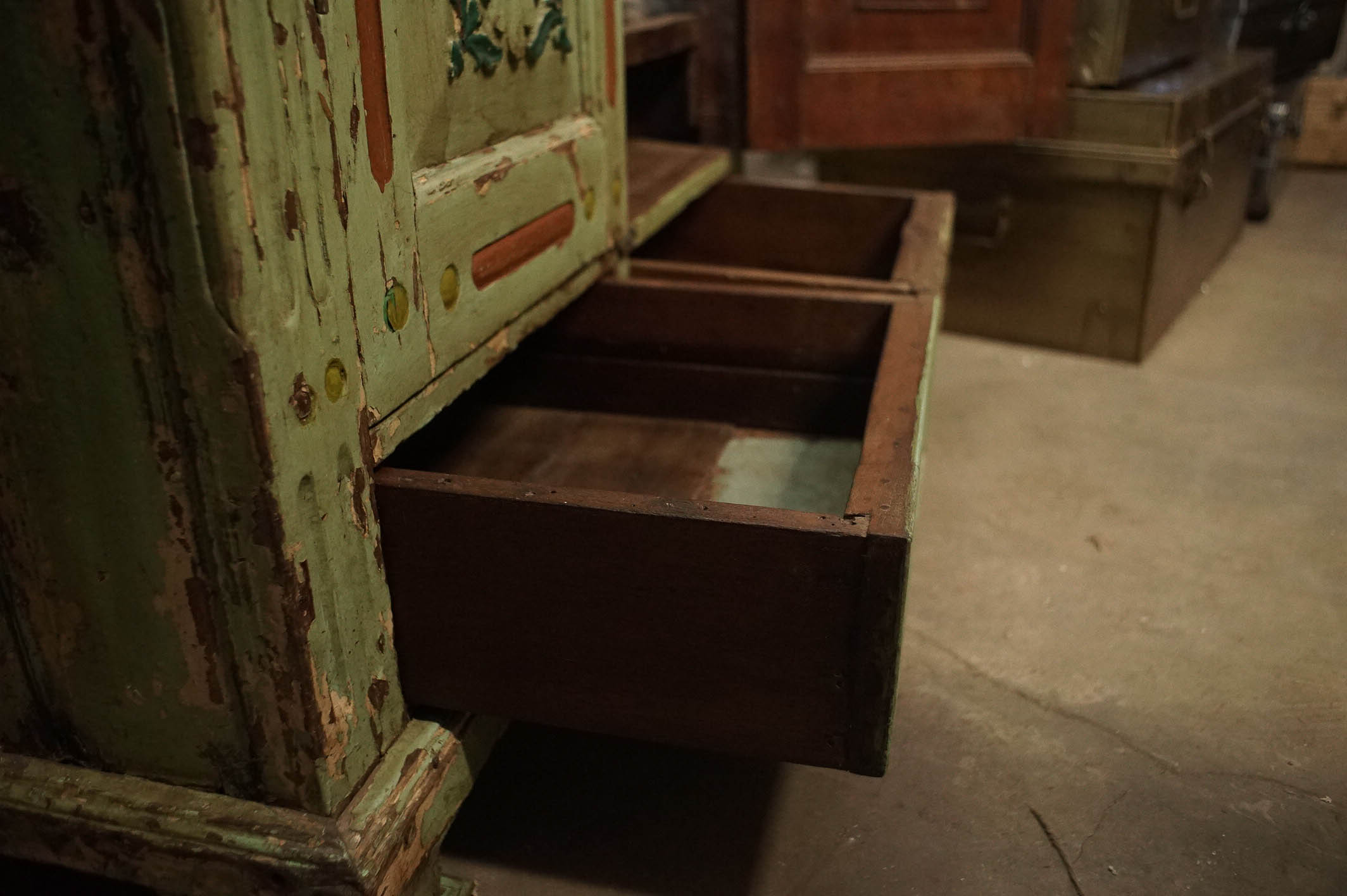 Antique British Colonial Painted Wardrobe