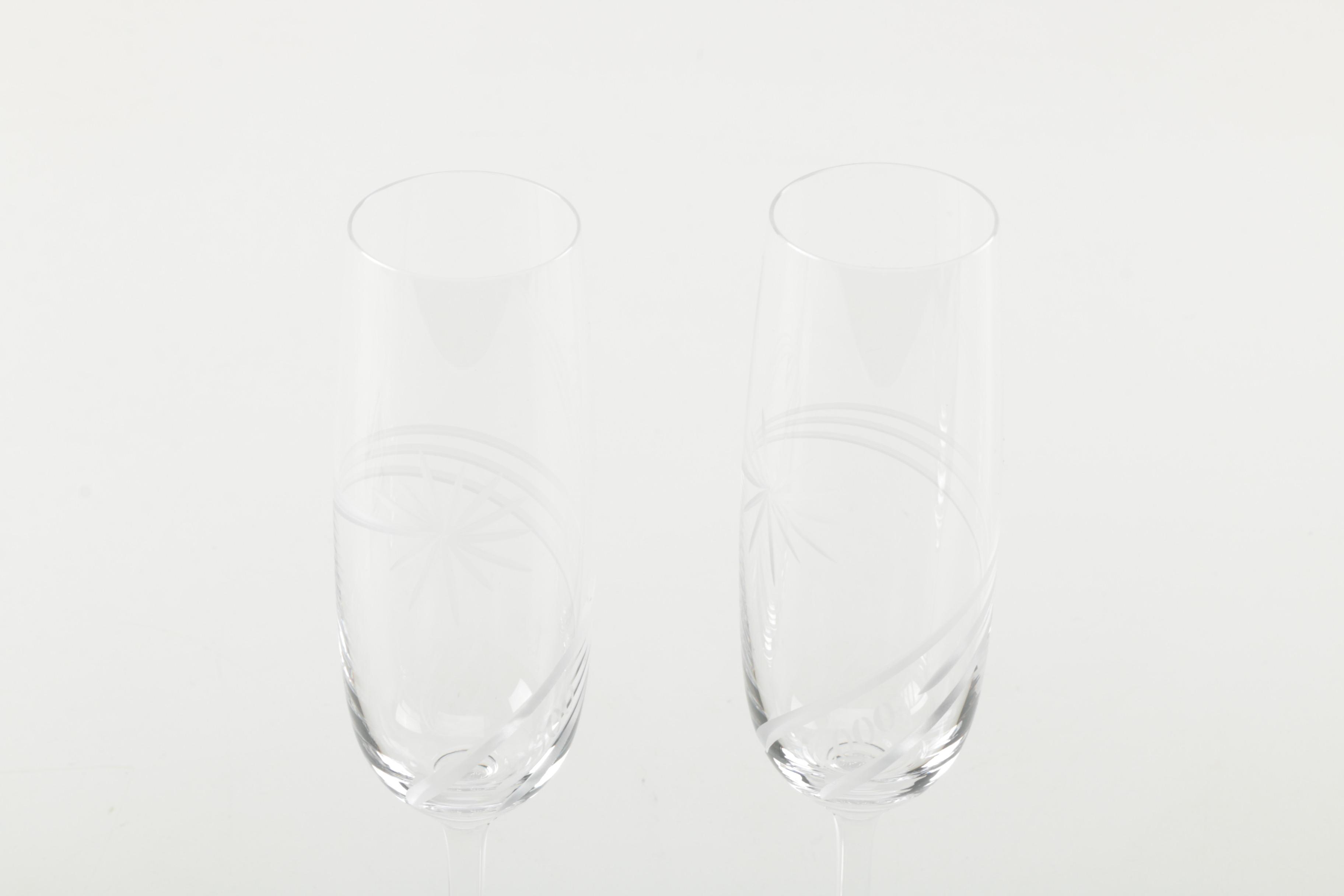 Marquis by Waterford "2000" Crystal Champagne Flutes