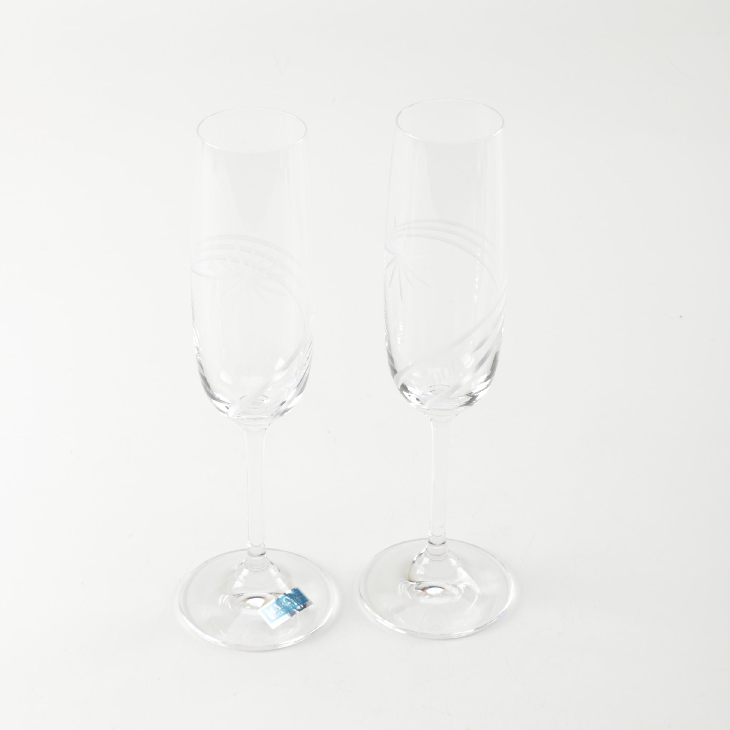 Marquis by Waterford "2000" Crystal Champagne Flutes