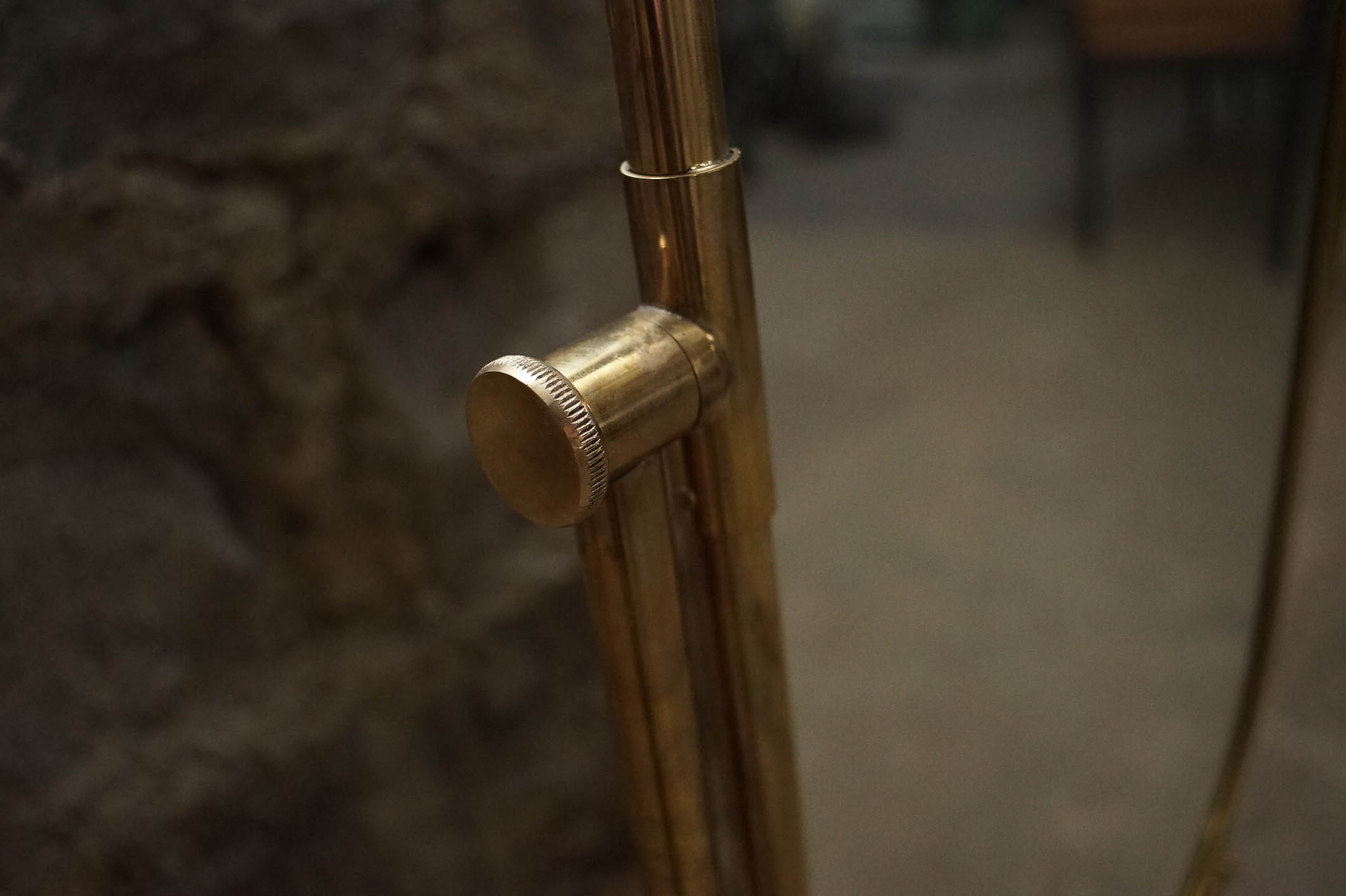 Brass Standing Cheval Mirror