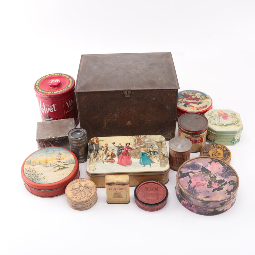 Collection of Vintage Tin Containers