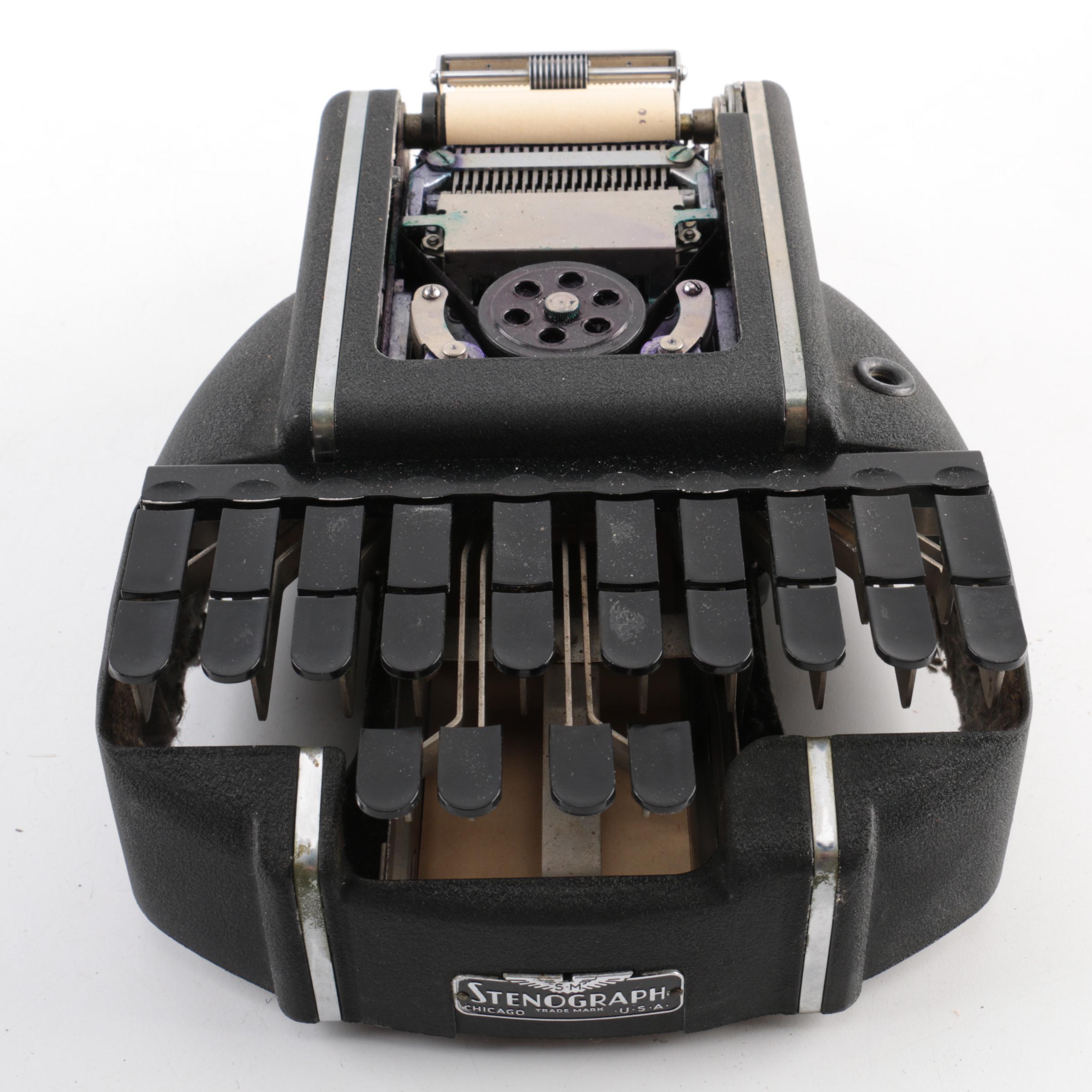 Vintage Stenograph in Case with Ink and Steno Pads