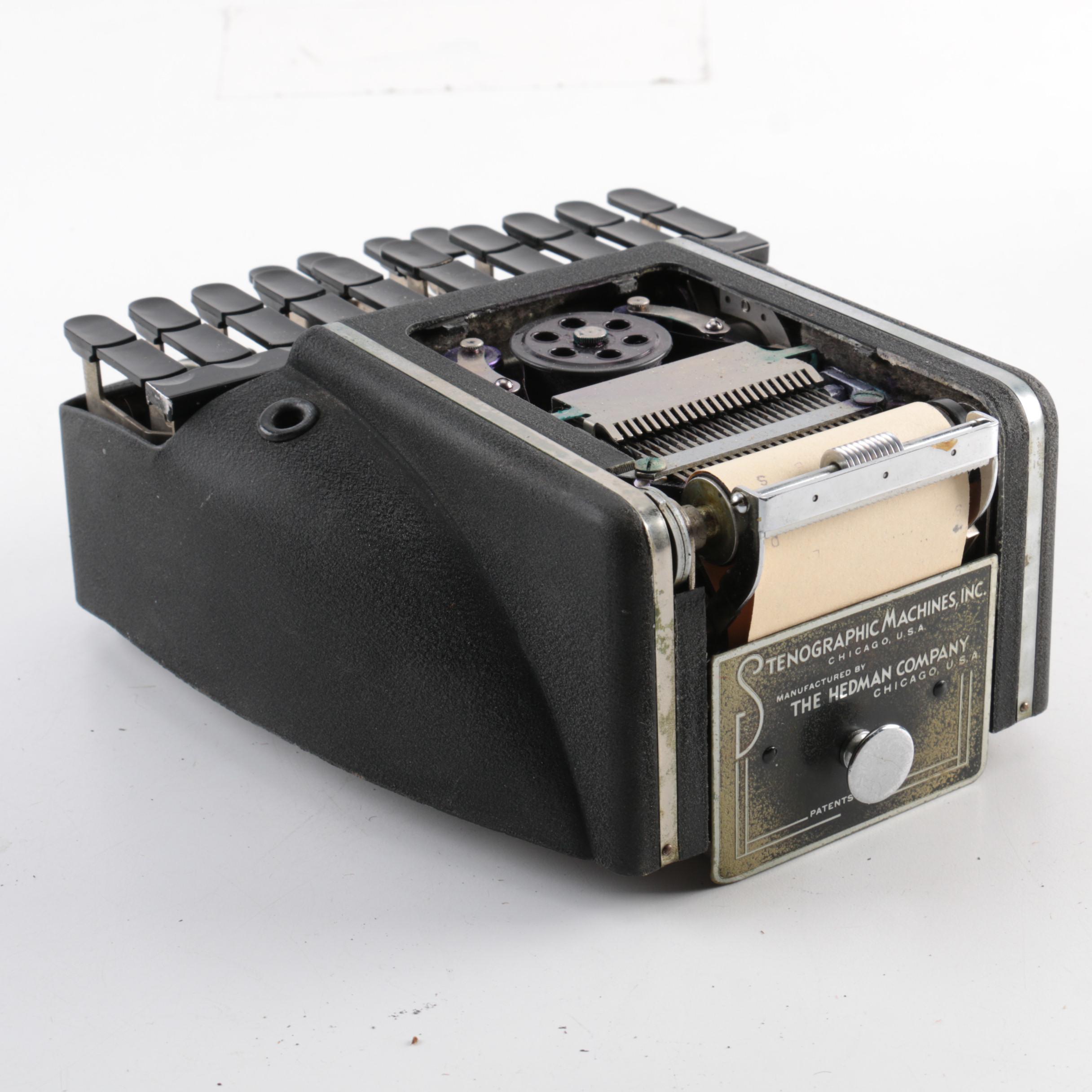 Vintage Stenograph in Case with Ink and Steno Pads