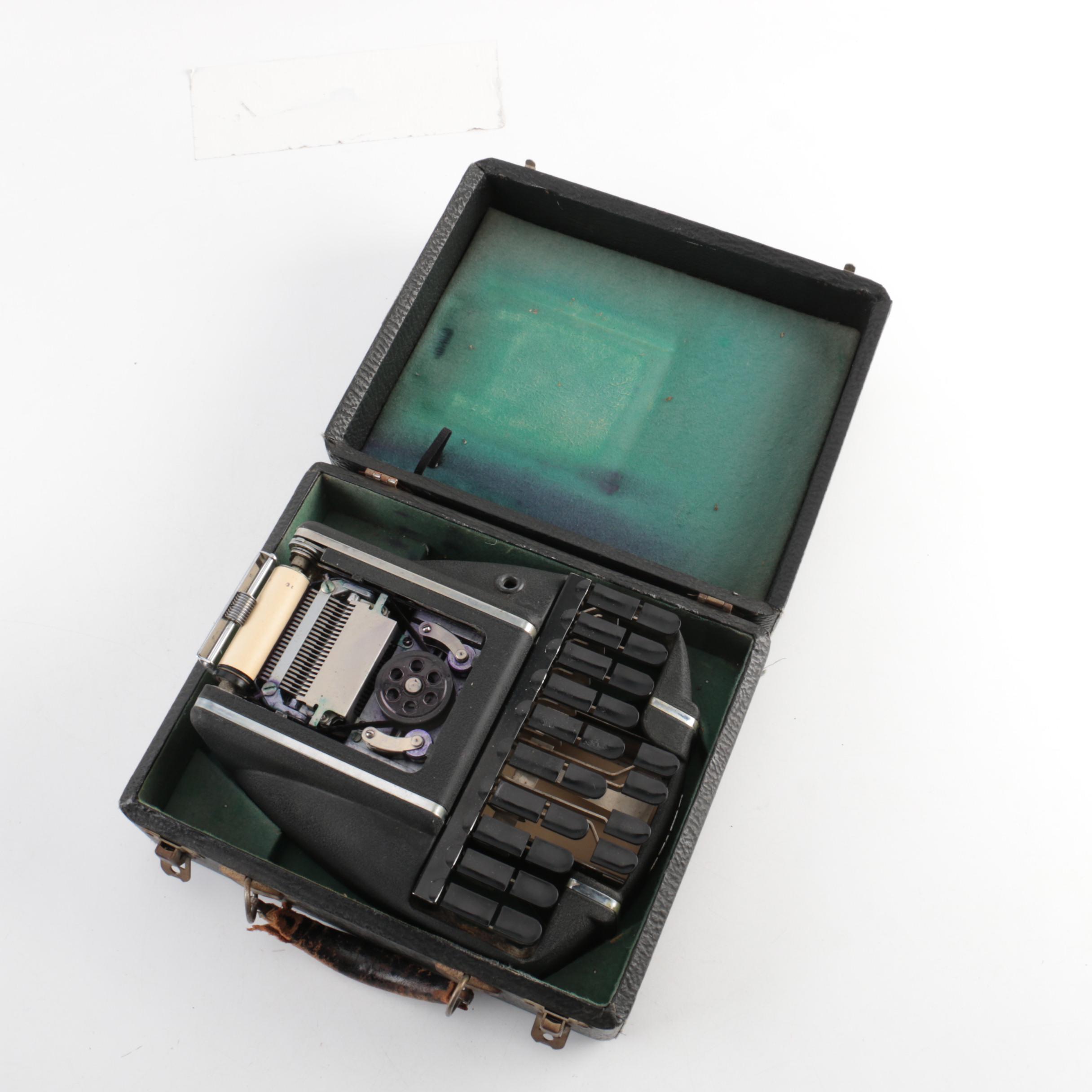 Vintage Stenograph in Case with Ink and Steno Pads
