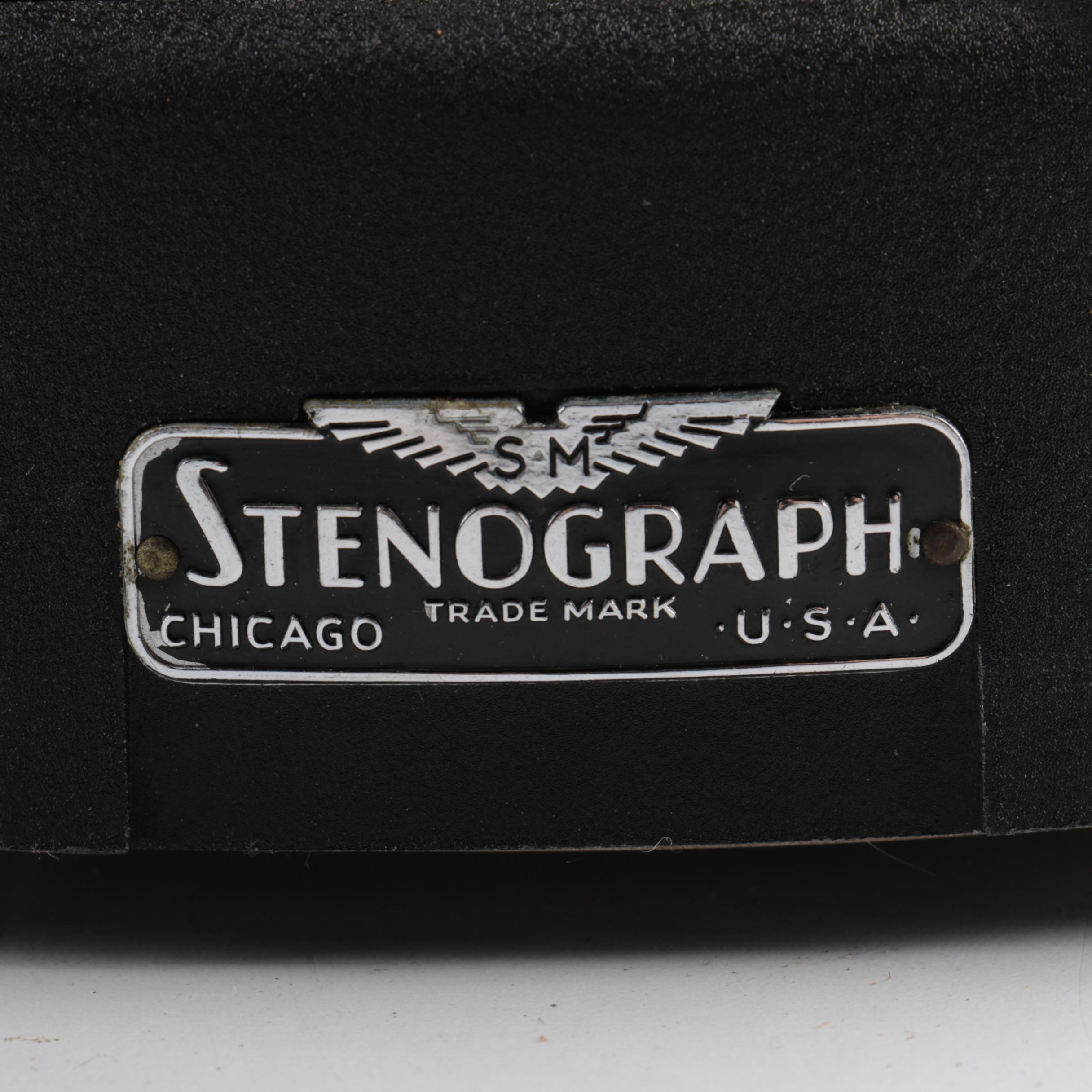 Vintage Stenograph in Case with Ink and Steno Pads