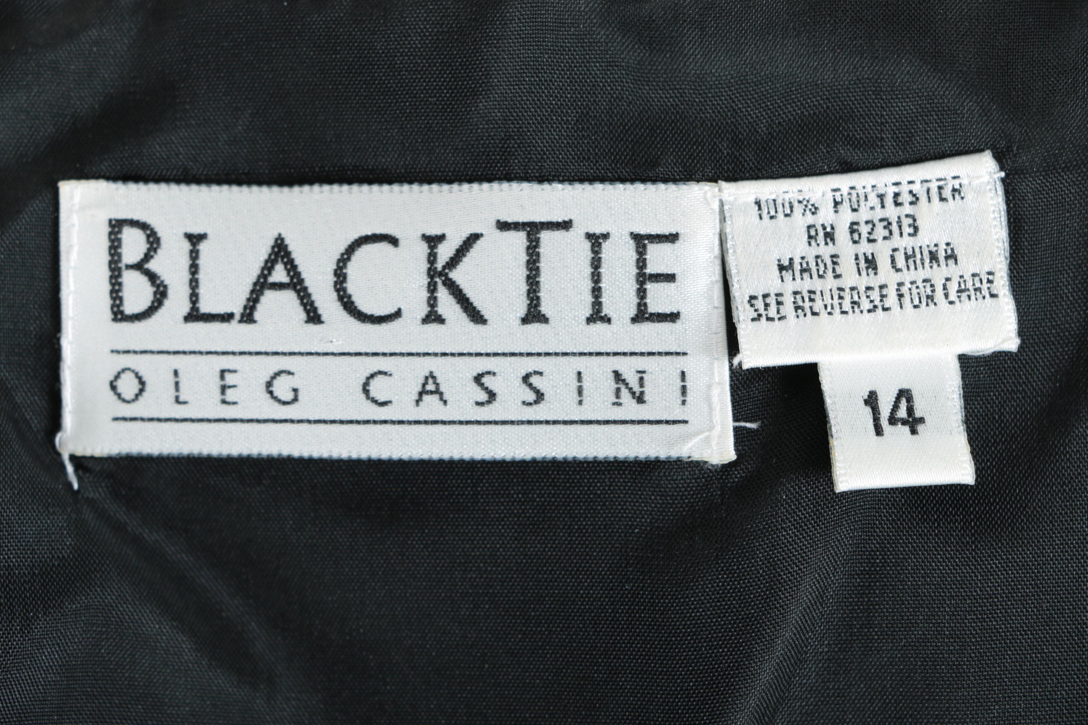 1980s Vintage Blacktie Oleg Cassini Red Blazer and Black Dress