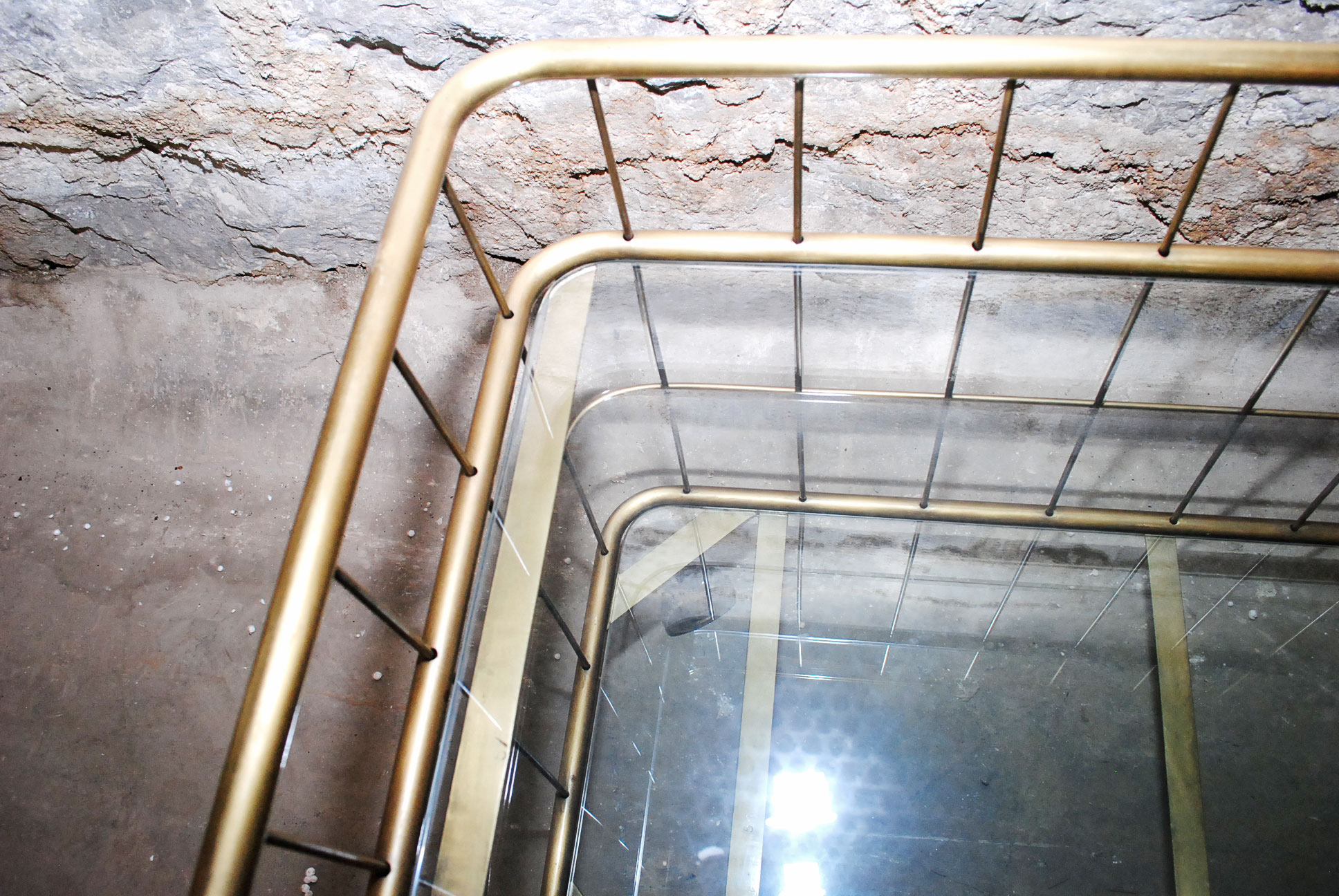 Low Metal and Glass Bar Cart