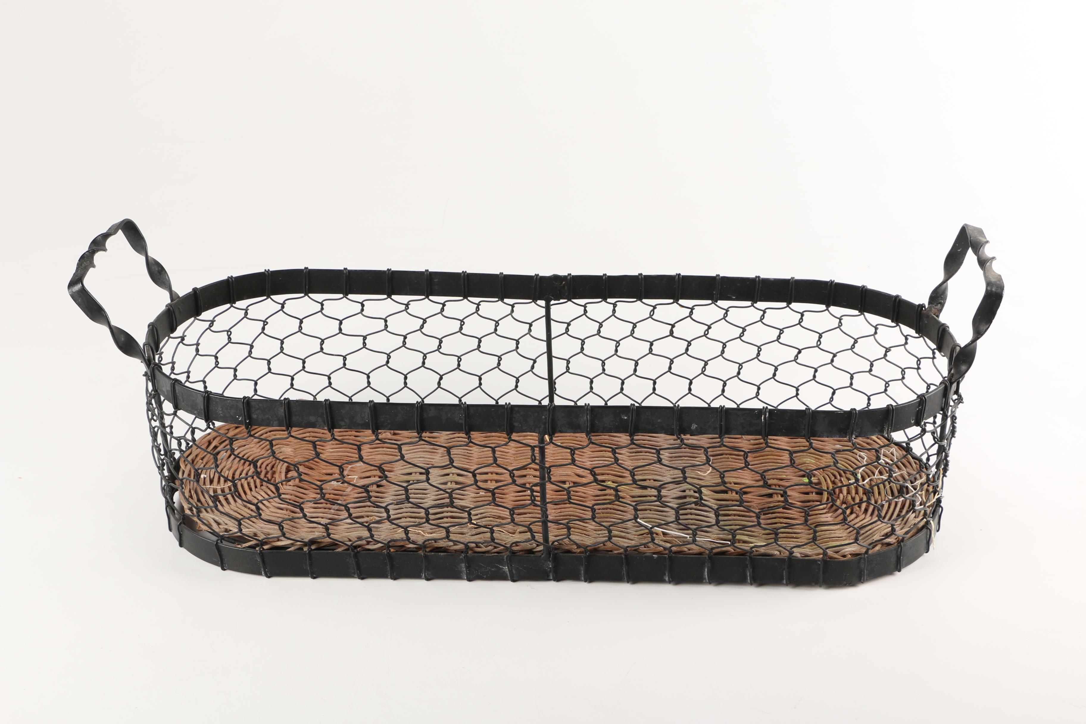 Assorted Wood and Metal Baskets