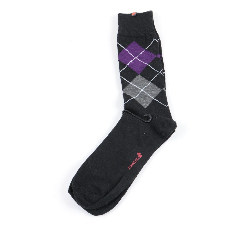 Men's Rooster Argyle Knee Socks