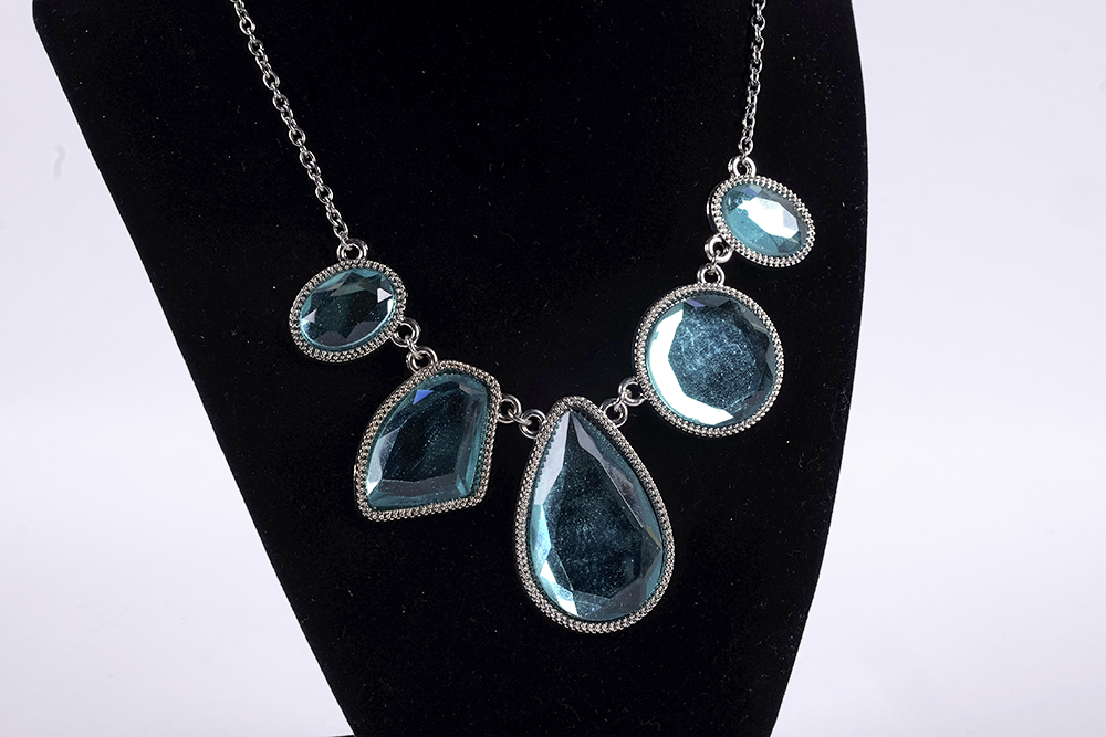 Assortment of Silver and Blue Costume Jewelry