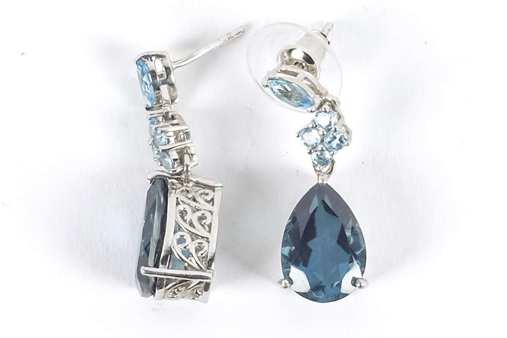 Assortment of Silver and Blue Costume Jewelry
