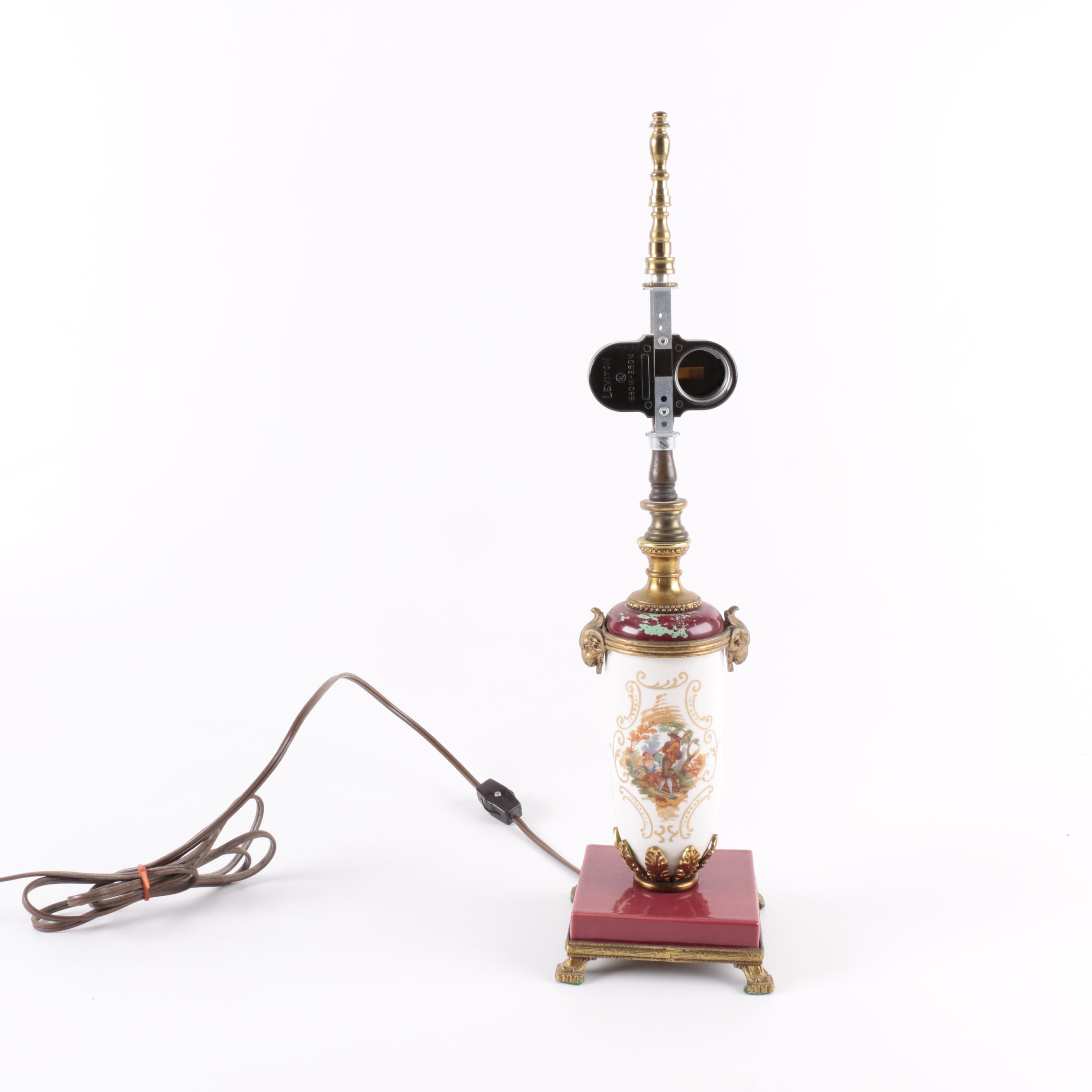 Ceramic and Brass Table Lamp