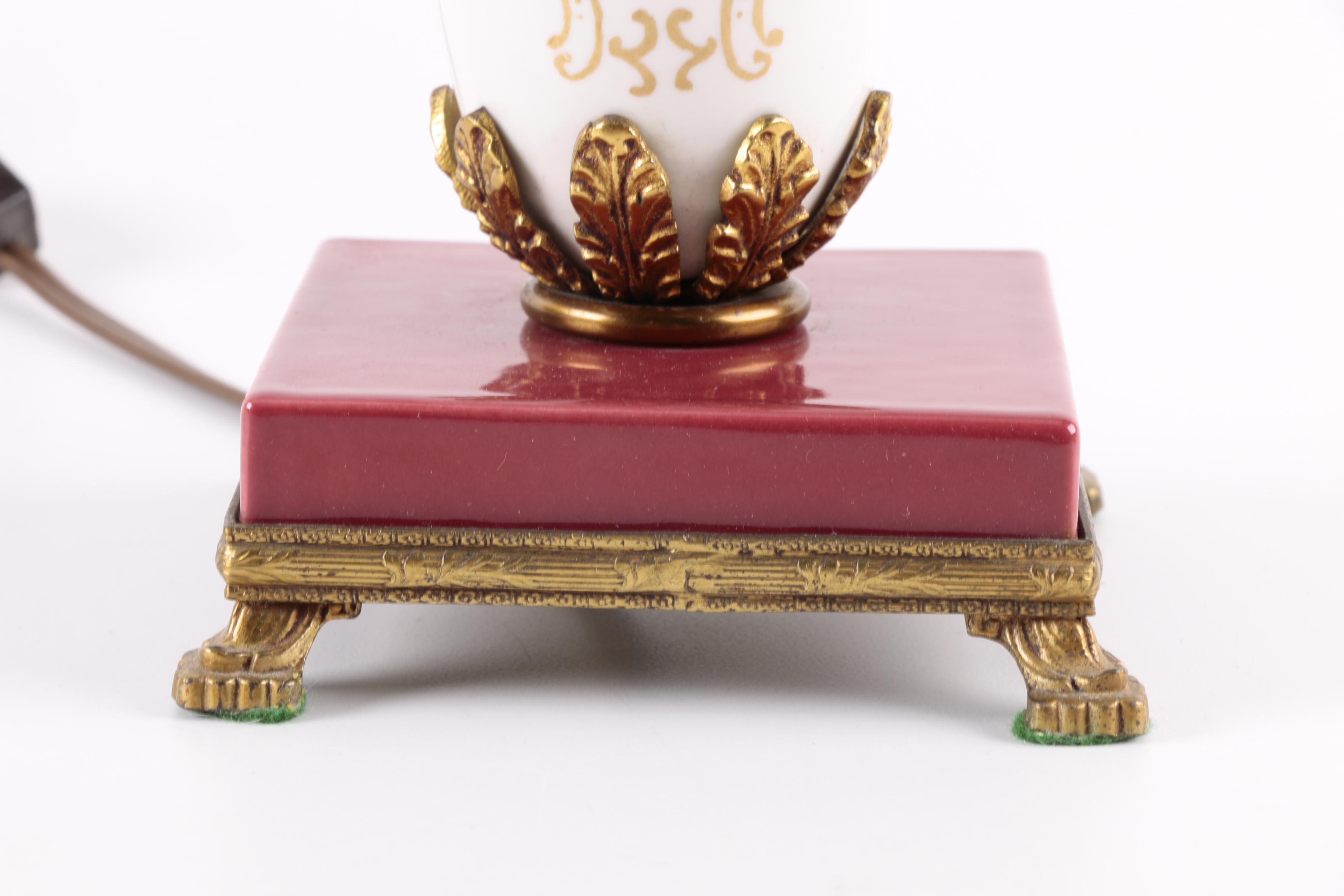 Ceramic and Brass Table Lamp