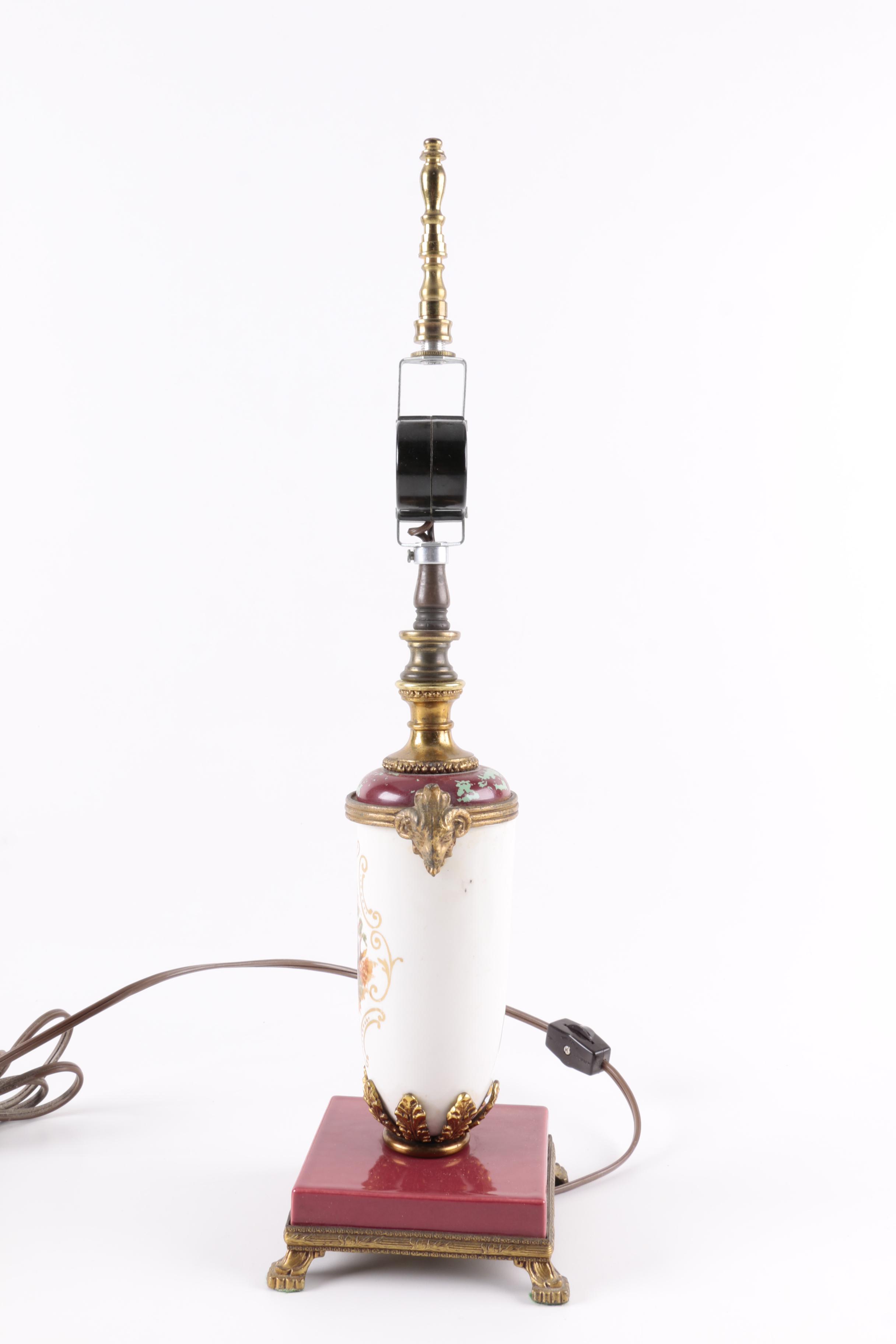 Ceramic and Brass Table Lamp