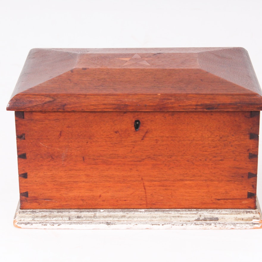 Vintage Wooden Dovetailed and Inlaid Box