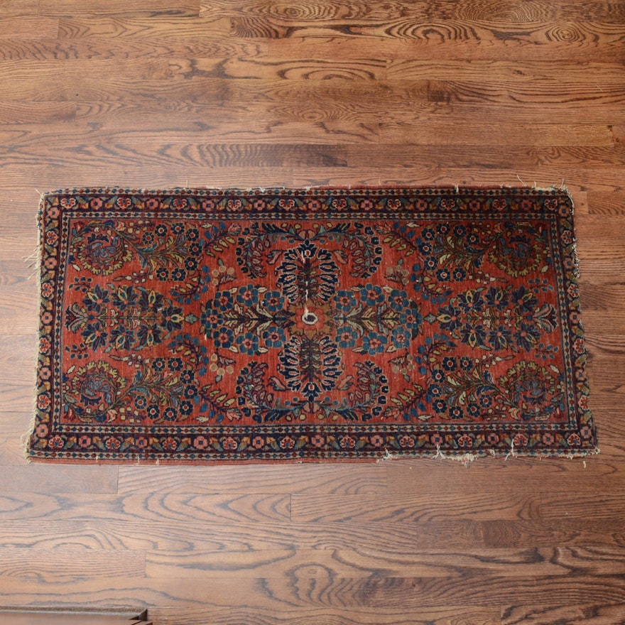 Hand Knotted Antique Wool Door Rug