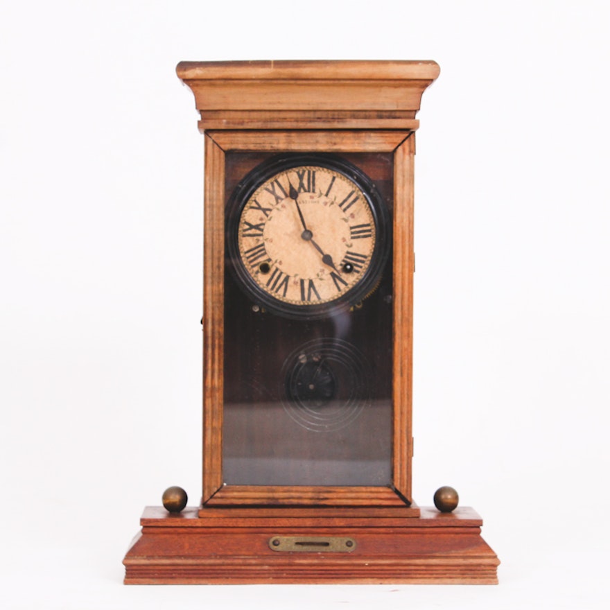 Vintage Wooden Sessions Shelf Clock