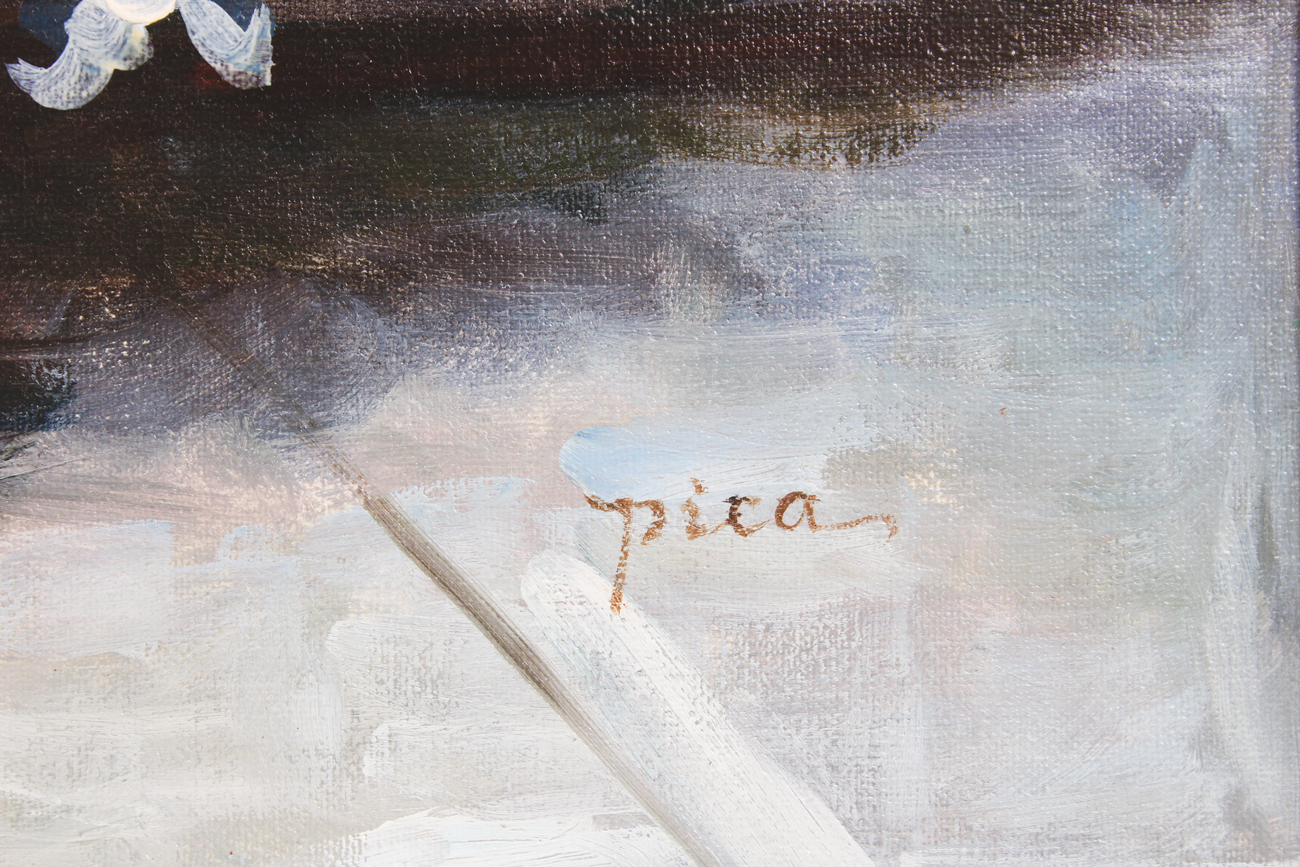 Pica Oil on Canvas of a Still Life with Flowers