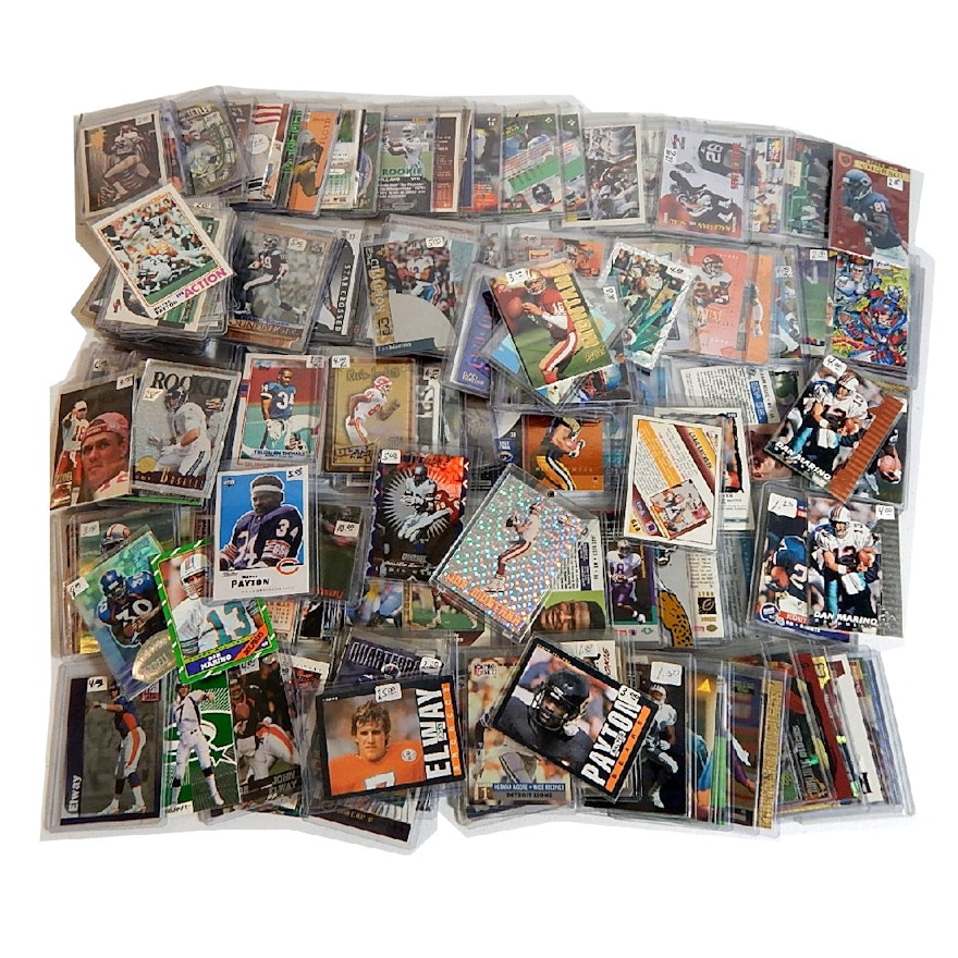 Football Card Collection with Elway, Peyton, Marino and More