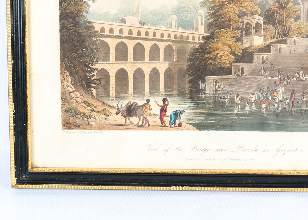 Antique Aquatint Etching After Captain Robert Melville Grindlay