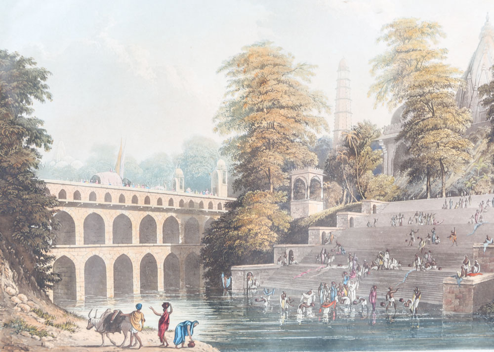 Antique Aquatint Etching After Captain Robert Melville Grindlay