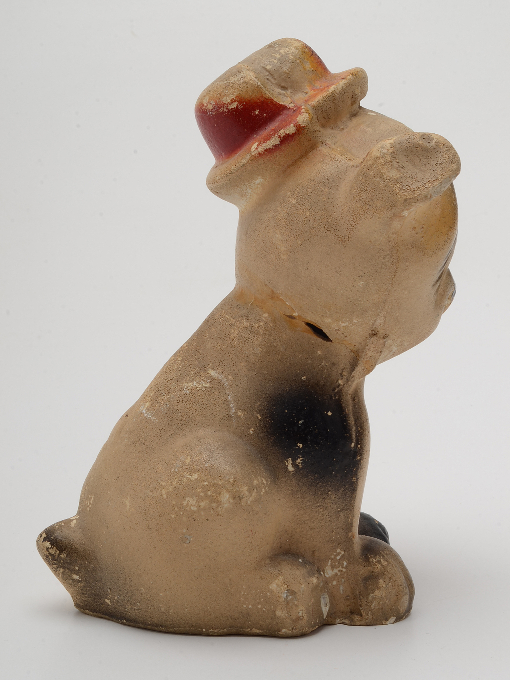 Vintage 1930's Hand Painted Carnival Chalkware  "Bonzo" Dog  Figurines.