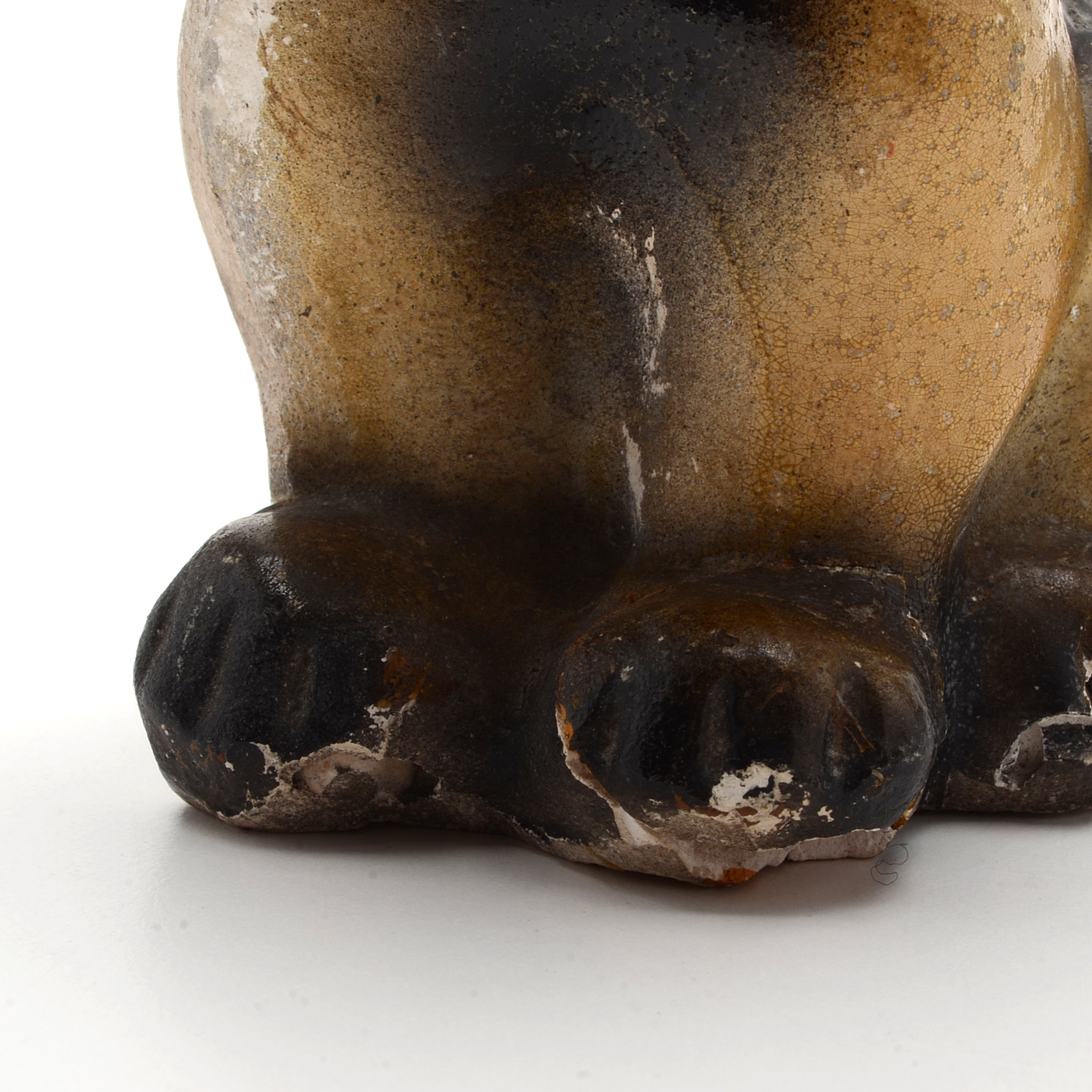 Vintage 1930's Hand Painted Carnival Chalkware  "Bonzo" Dog  Figurines.