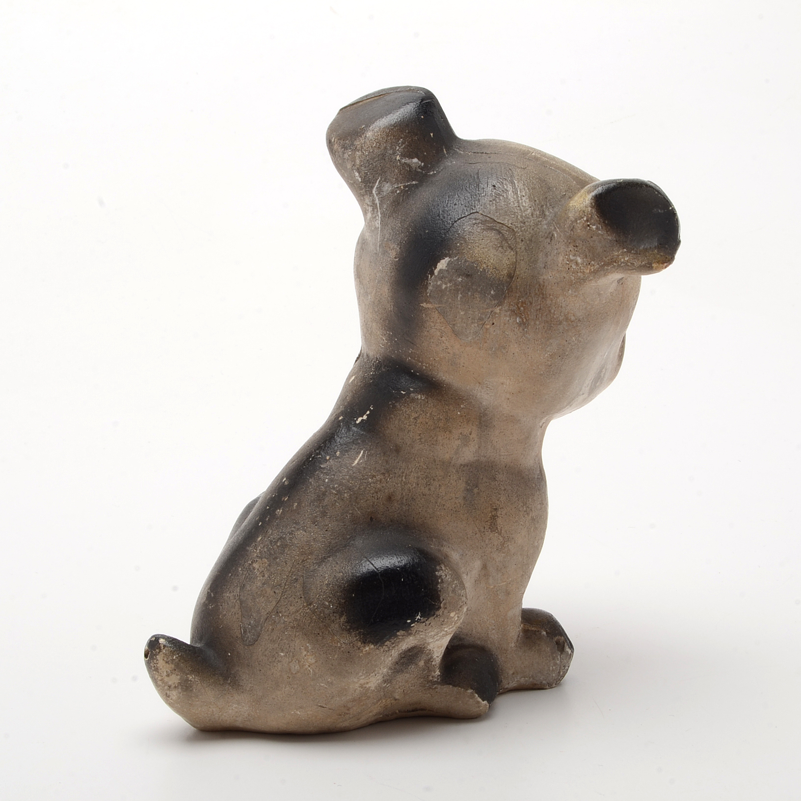 Vintage 1930's Hand Painted Carnival Chalkware  "Bonzo" Dog  Figurines.