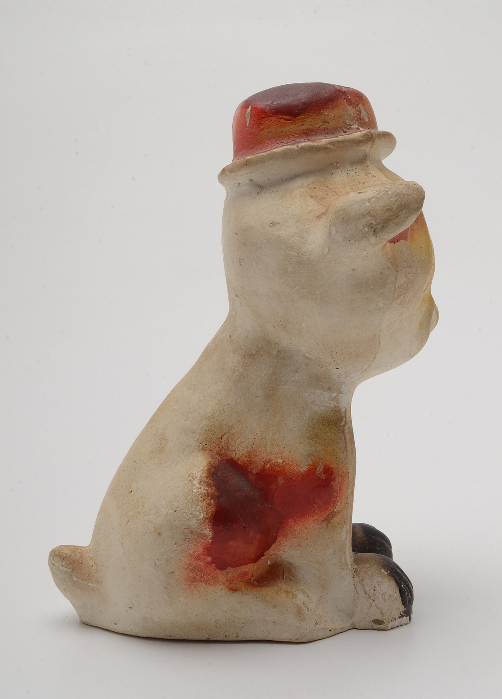 Vintage 1930's Hand Painted Carnival Chalkware  "Bonzo" Dog  Figurines.