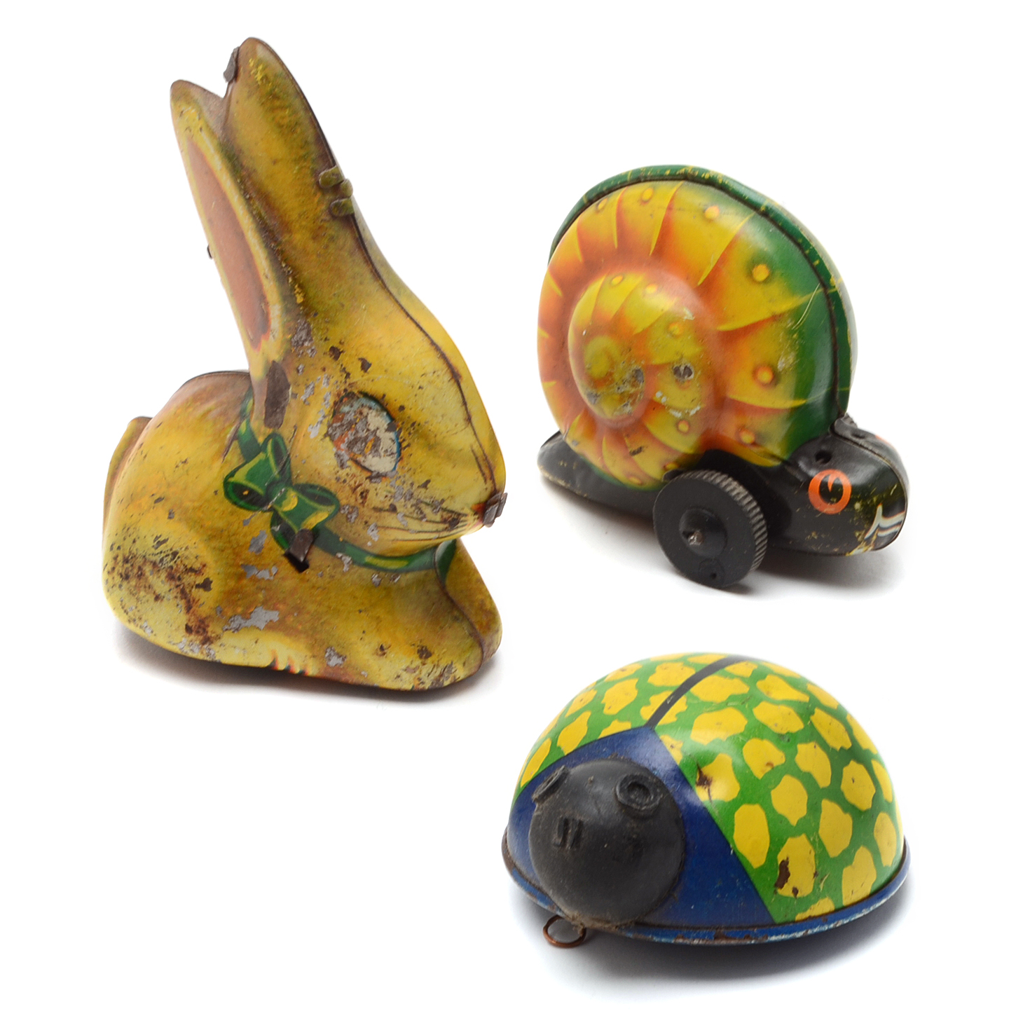 Vintage German Tin Lithograph Friction Wind-Up Toys