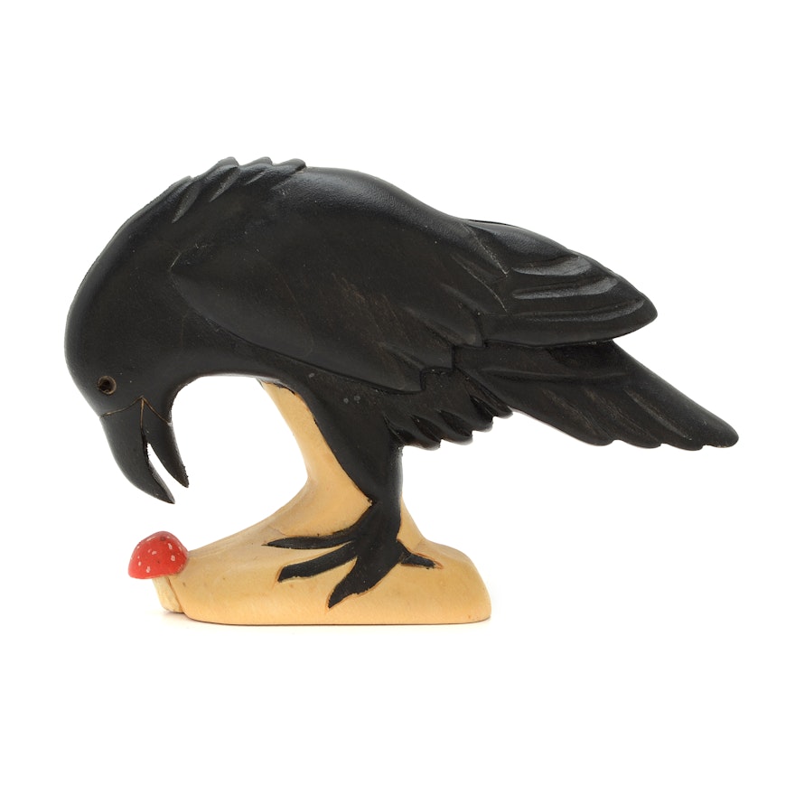 Hand Carved Raven By Sandra Healy