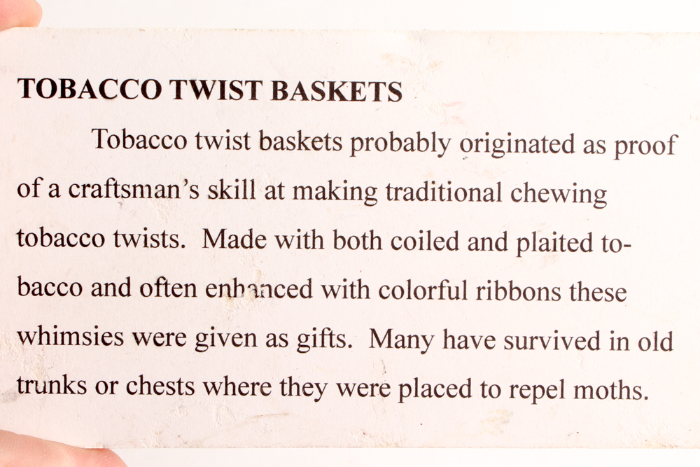 Antique Tobacco Twist Basket with Handle