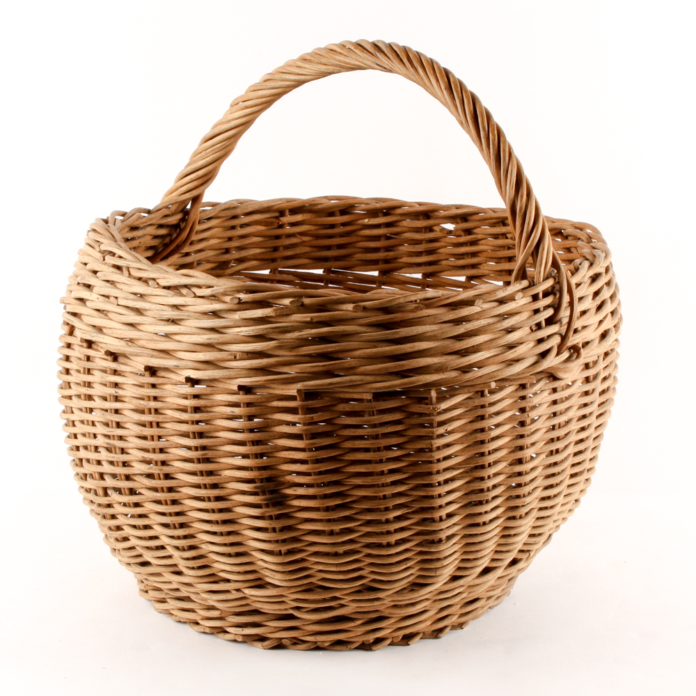 Antique Tobacco Twist Basket with Handle