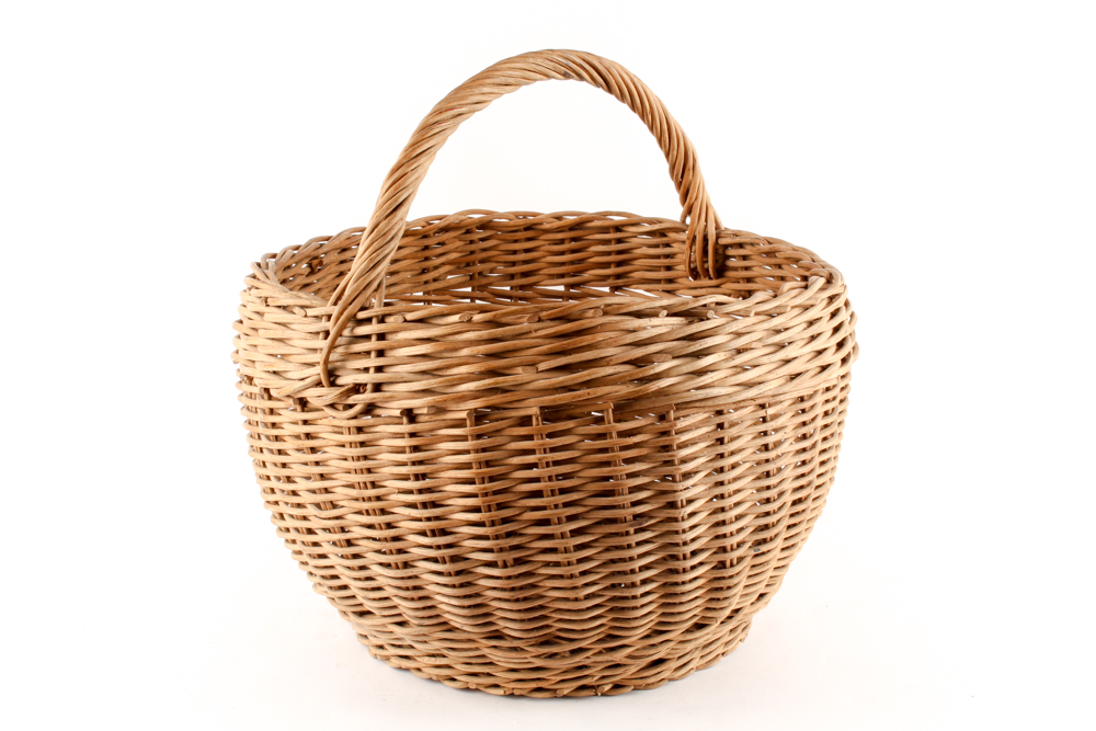 Antique Tobacco Twist Basket with Handle