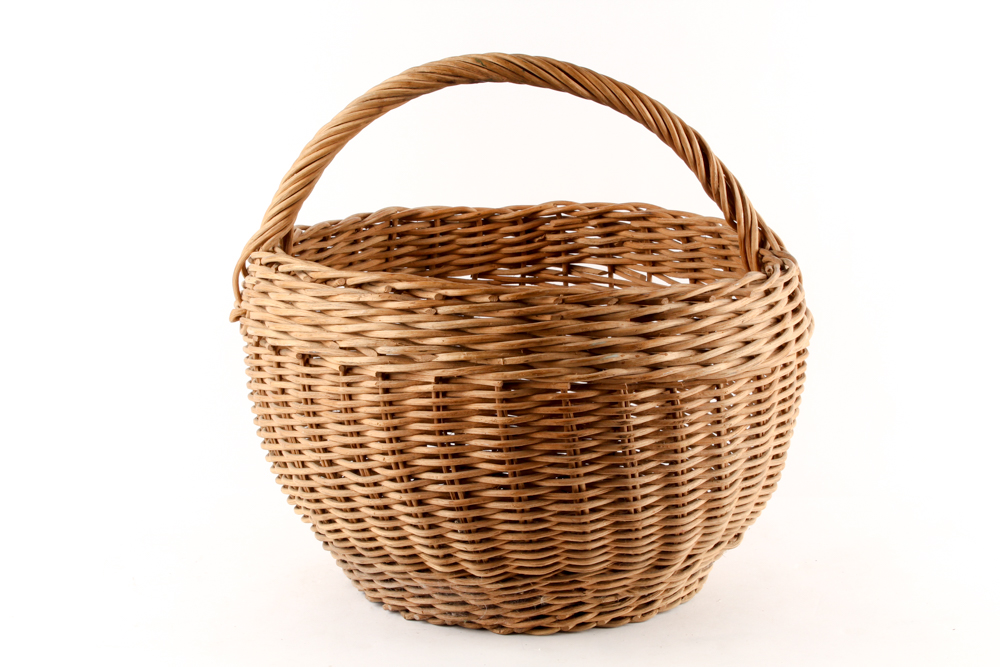Antique Tobacco Twist Basket with Handle