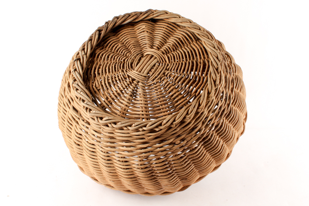 Antique Tobacco Twist Basket with Handle