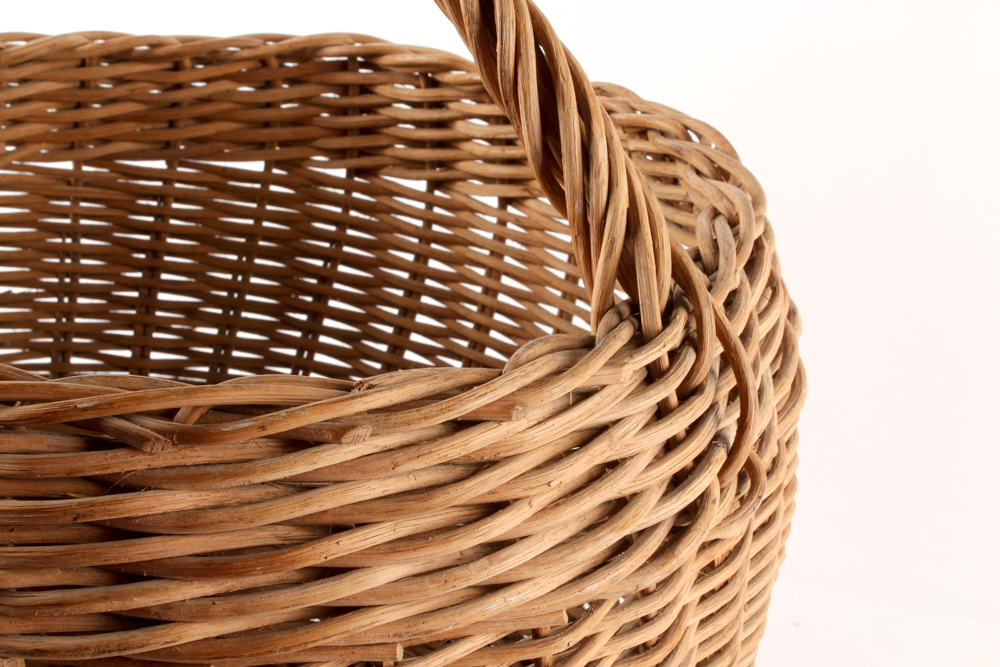 Antique Tobacco Twist Basket with Handle