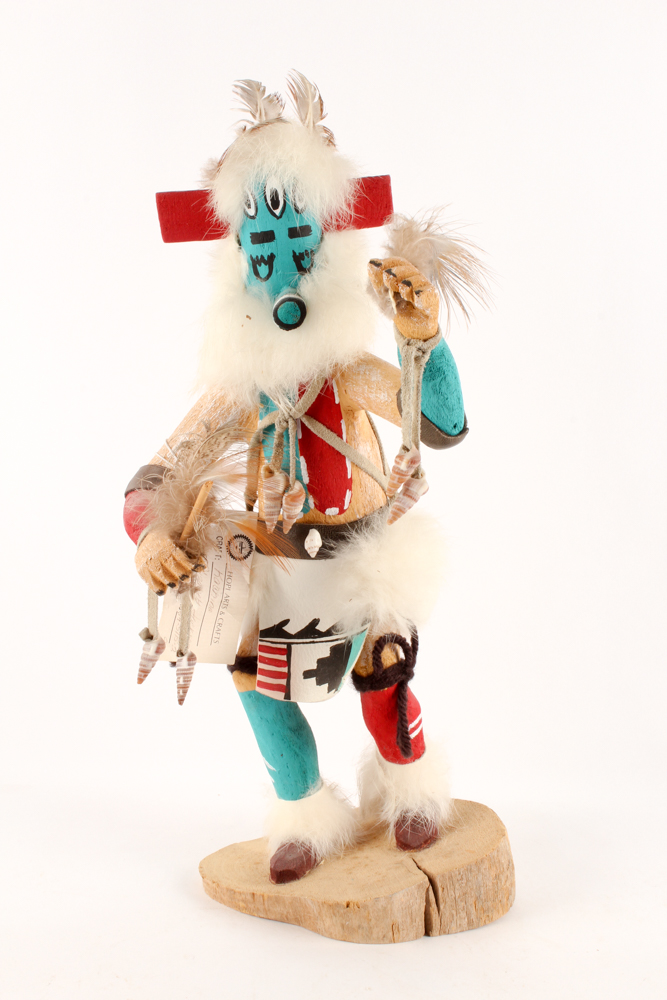 Elizabeth Jackson Hopi "Zuni Warrior Dancer" Kachina and Southwest Style Throw