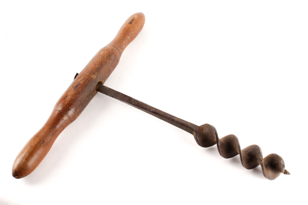 Antique Wood Handled Drill