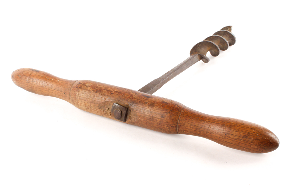 Antique Wood Handled Drill