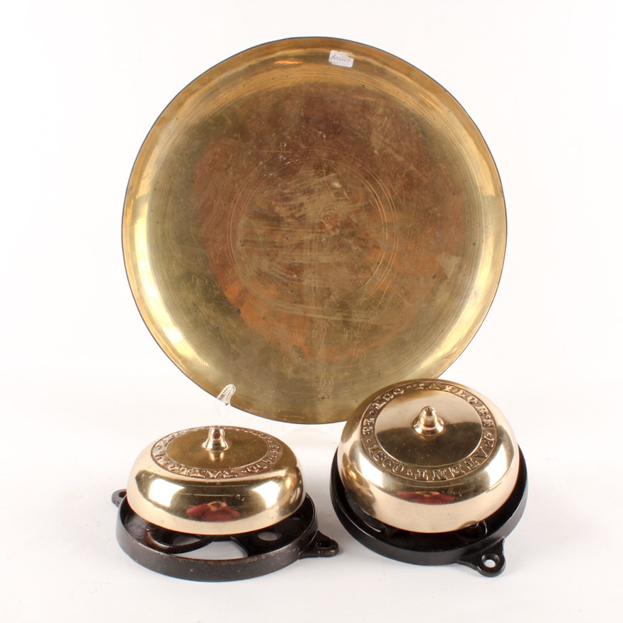 Antique Door Bells with Brass Bowl