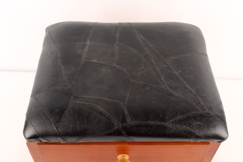 Handmade Pine Footstool with Drawers